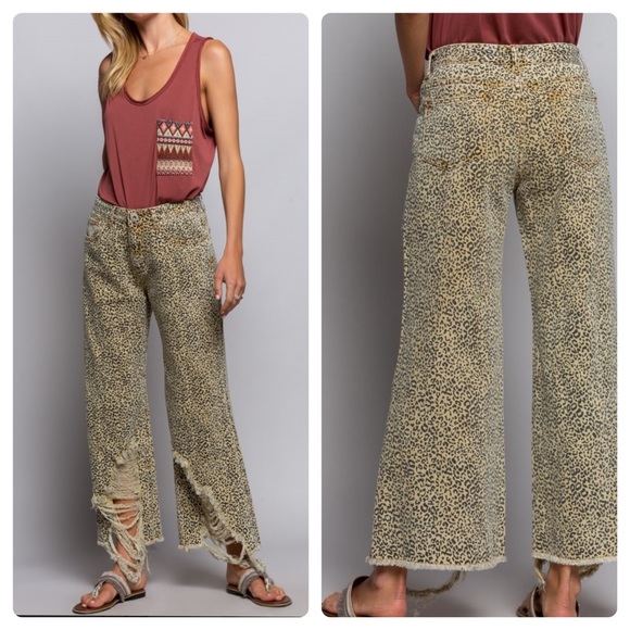 NEW Pol clothing destructed leopard pants - Picture 11 of 11